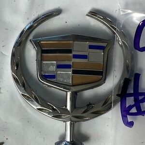 Cadillac Chrome Crest & Wreath Hood Ornament Emblem OEM‎ Style
